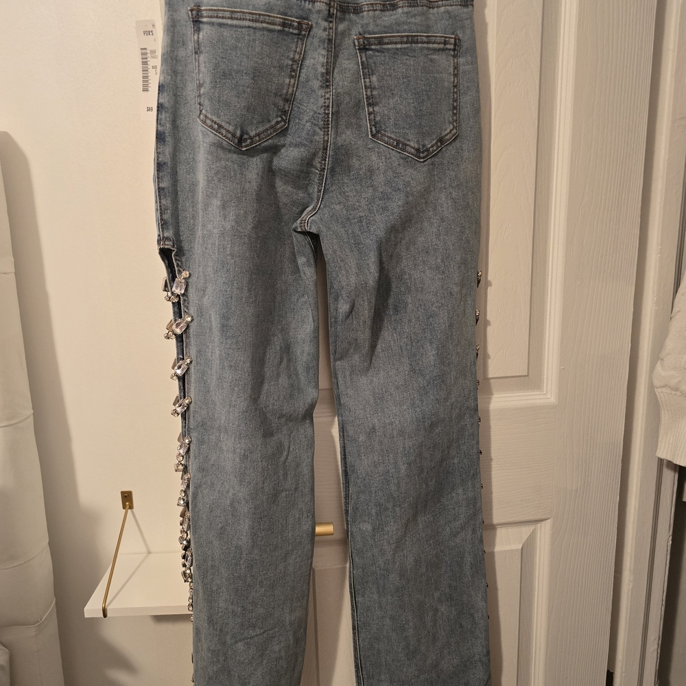 ✨ BlueB Rhinestone Chain Jeans – Size Small ✨ - Picture 2 of 8